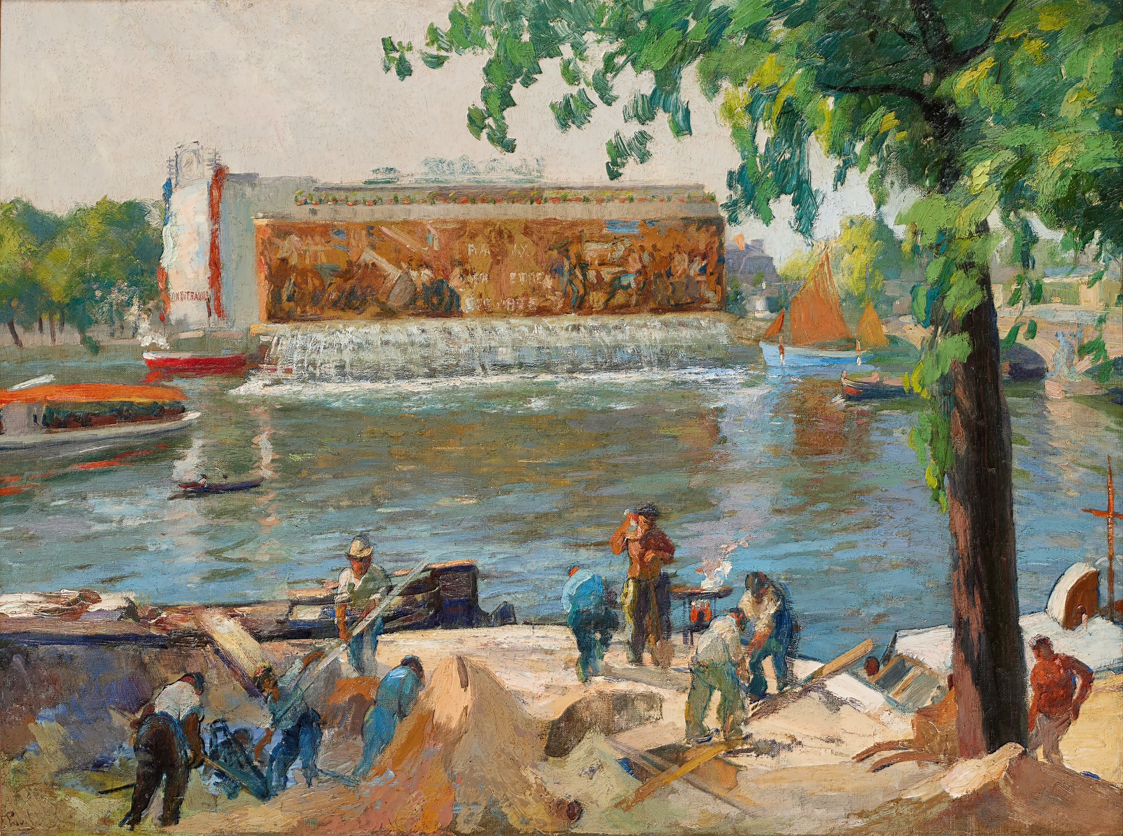 Le pavillon du travail et les constructeurs de l'exposition